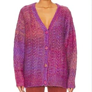 Daydreamer Ombré Cardigan in Wild Orchid
